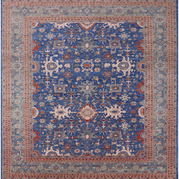 Square Mid-Century Modern Purple Oriental Rug, urb2291
