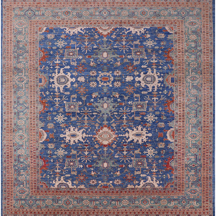 Square Mid-Century Modern Purple Oriental Rug, urb2291