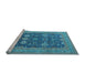 Sideview of Machine Washable Oriental Light Blue Traditional Rug, wshurb2291lblu