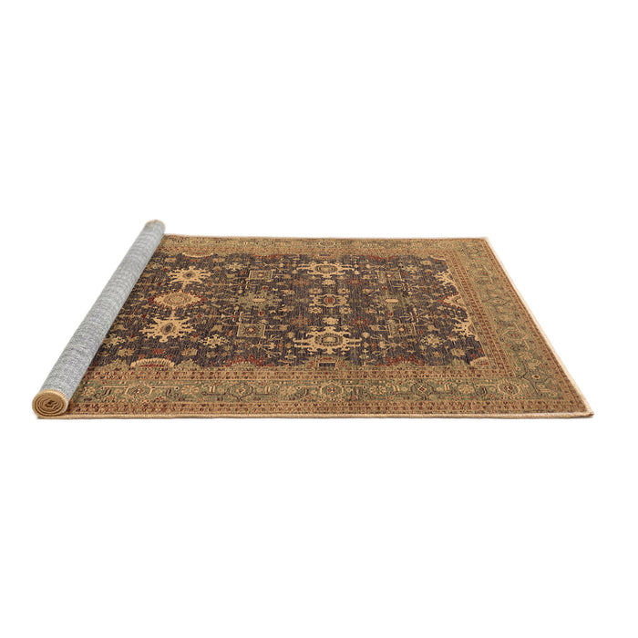 Sideview of Machine Washable Oriental Brown Traditional Rug, wshurb2291brn