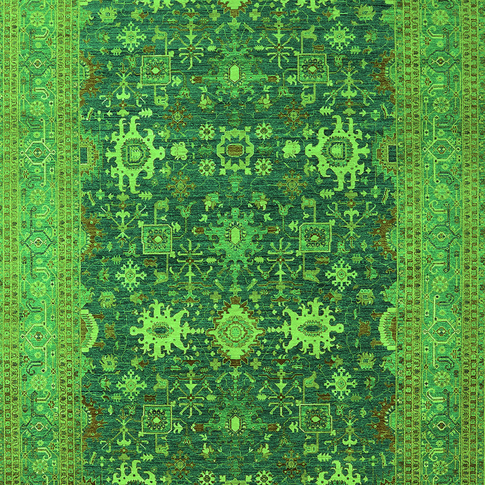Machine Washable Oriental Green Traditional Area Rugs, wshurb2291grn