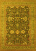 Machine Washable Oriental Yellow Traditional Rug, wshurb2291yw