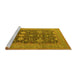 Sideview of Machine Washable Oriental Yellow Traditional Rug, wshurb2291yw