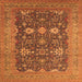 Square Oriental Orange Traditional Rug, urb2291org