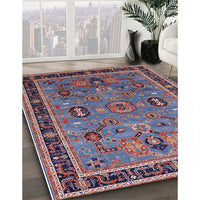 Mid-Century Modern Maroon Purple Oriental Rug, urb2292