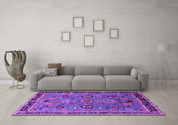 Machine Washable Oriental Purple Traditional Rug, wshurb2292pur