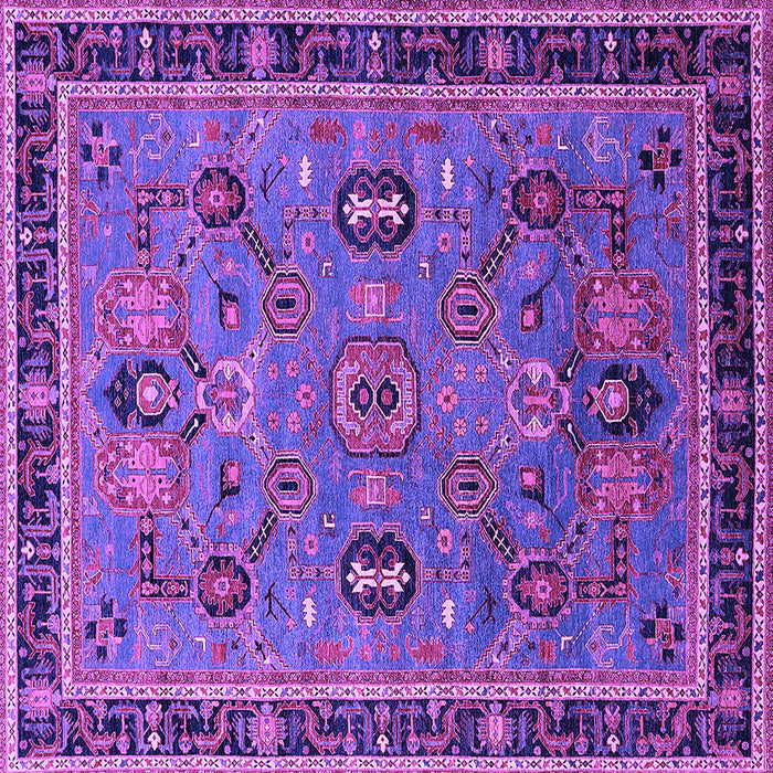 Square Machine Washable Oriental Purple Traditional Area Rugs, wshurb2292pur