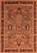 Machine Washable Oriental Orange Traditional Area Rugs, wshurb2292org