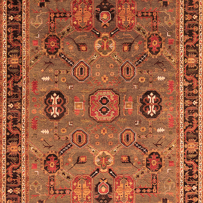 Machine Washable Oriental Orange Traditional Area Rugs, wshurb2292org