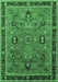 Machine Washable Oriental Emerald Green Traditional Area Rugs, wshurb2292emgrn