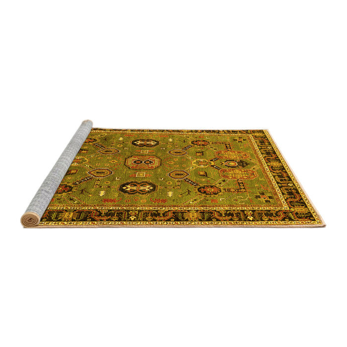 Sideview of Machine Washable Oriental Yellow Traditional Rug, wshurb2292yw