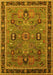 Machine Washable Oriental Yellow Traditional Rug, wshurb2292yw