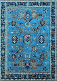 Oriental Light Blue Traditional Rug, urb2292lblu