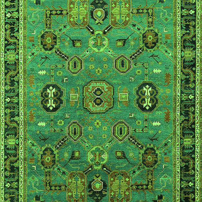 Oriental Green Traditional Rug, urb2292grn