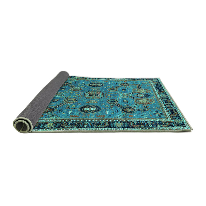 Sideview of Oriental Turquoise Traditional Rug, urb2292turq
