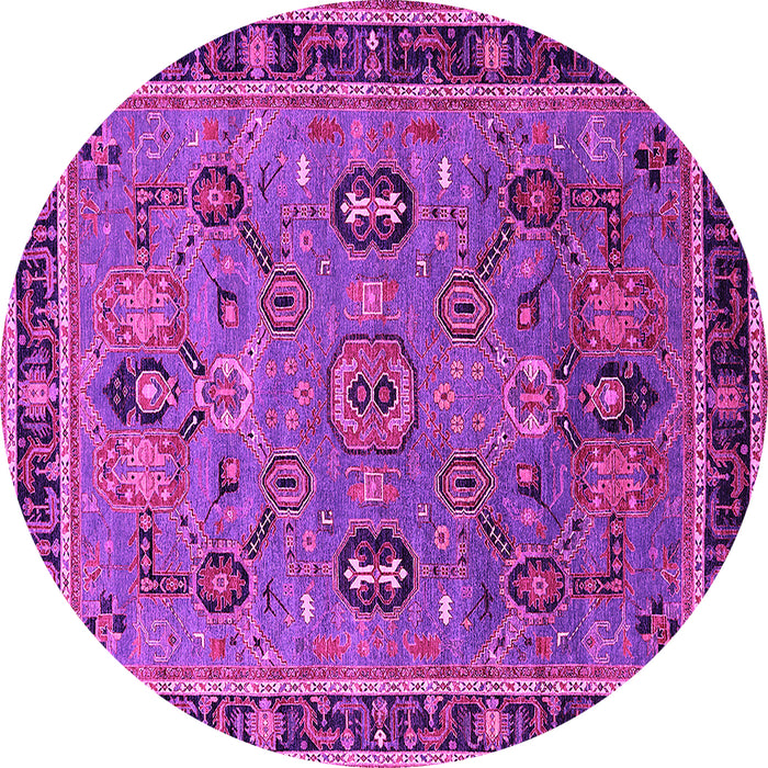Round Machine Washable Oriental Pink Traditional Rug, wshurb2292pnk