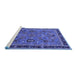 Sideview of Machine Washable Oriental Blue Traditional Rug, wshurb2292blu