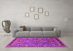 Machine Washable Oriental Pink Traditional Rug in a Living Room, wshurb2292pnk