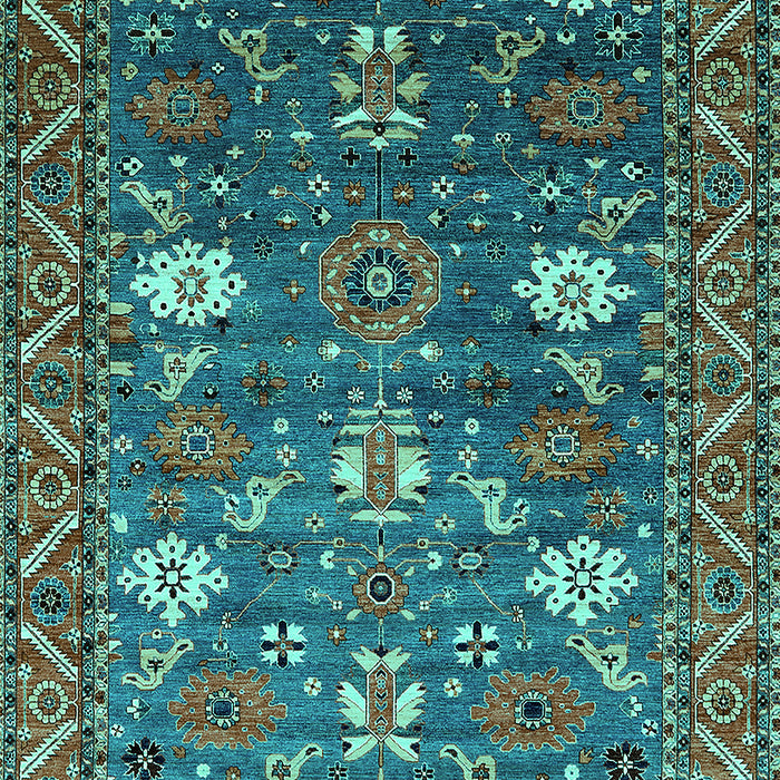 Machine Washable Oriental Turquoise Traditional Area Rugs, wshurb2293turq