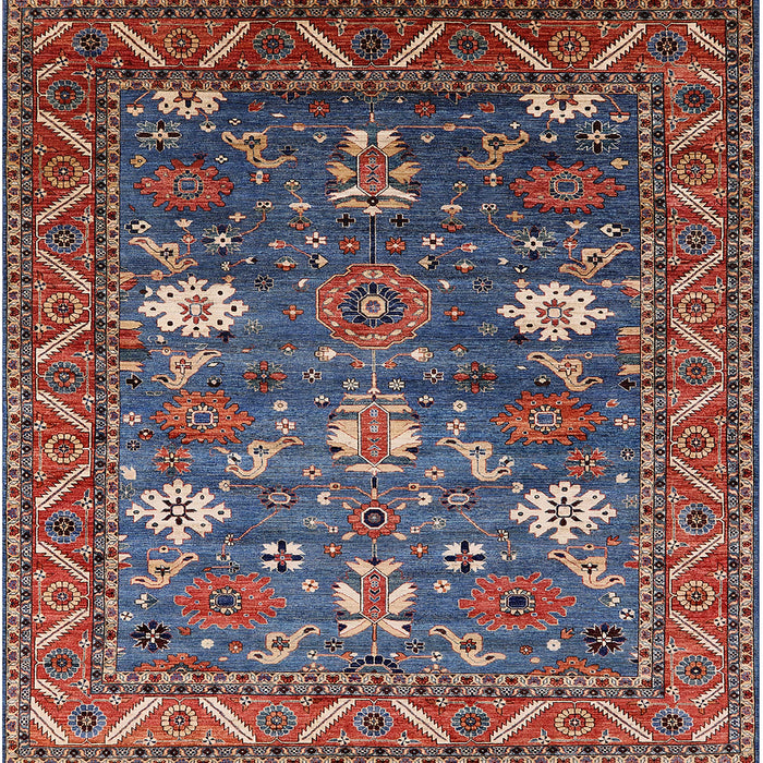 Square Mid-Century Modern Gunmetal Gray Oriental Rug, urb2293