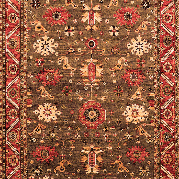 Machine Washable Oriental Orange Traditional Area Rugs, wshurb2293org