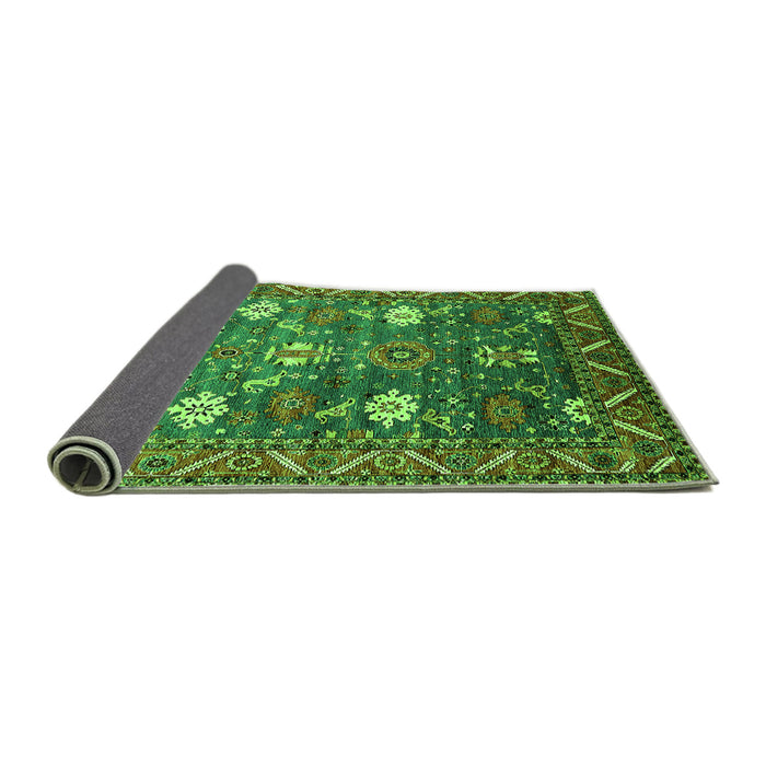 Sideview of Oriental Green Traditional Rug, urb2293grn