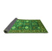 Sideview of Oriental Green Traditional Rug, urb2293grn