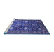 Sideview of Machine Washable Oriental Blue Traditional Rug, wshurb2293blu