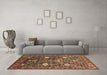 Machine Washable Oriental Brown Traditional Rug in a Living Room,, wshurb2293brn