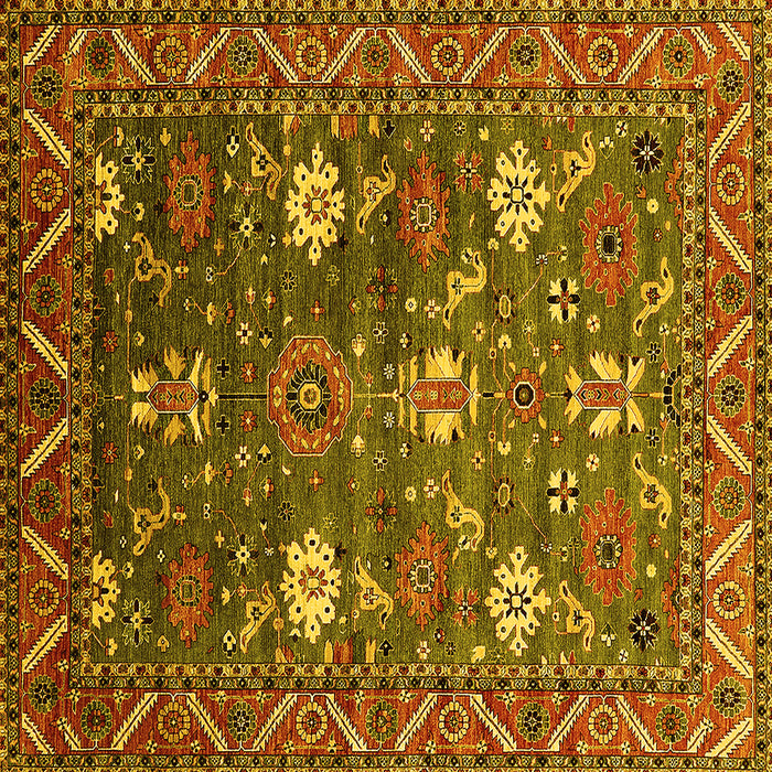 Square Oriental Yellow Traditional Rug, urb2293yw