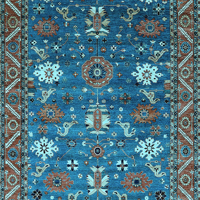 Machine Washable Oriental Light Blue Traditional Rug, wshurb2293lblu
