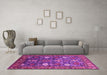 Machine Washable Oriental Pink Traditional Rug in a Living Room, wshurb2293pnk