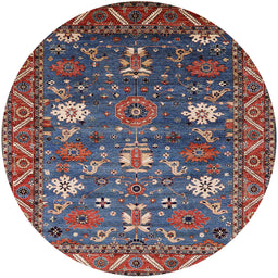 Round Mid-Century Modern Gunmetal Gray Oriental Rug, urb2293