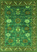 Oriental Green Traditional Rug, urb2293grn