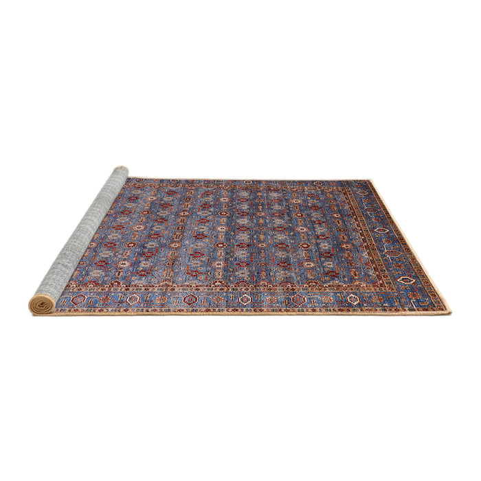Sideview of Machine Washable Industrial Modern Chestnut Brown Rug, wshurb2294
