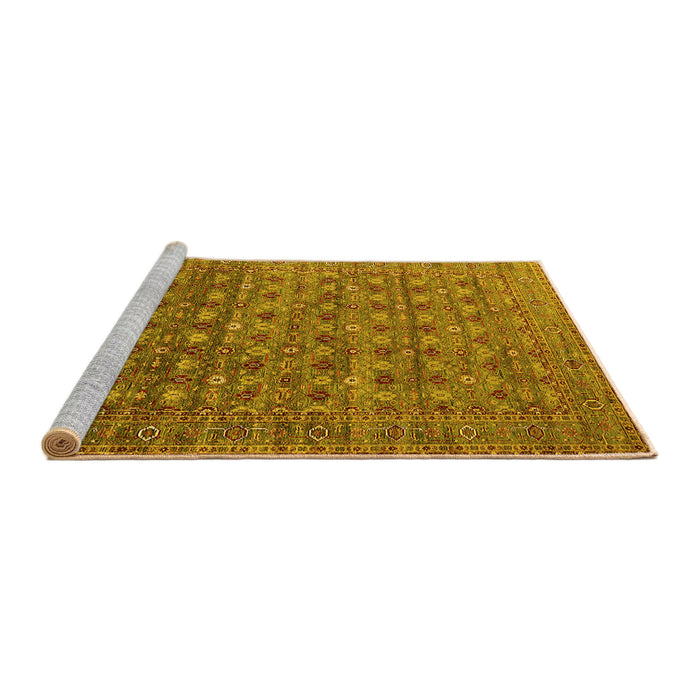 Sideview of Machine Washable Oriental Yellow Traditional Rug, wshurb2294yw