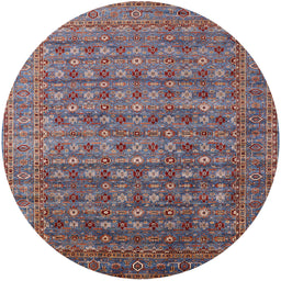 Round Machine Washable Industrial Modern Chestnut Brown Rug, wshurb2294