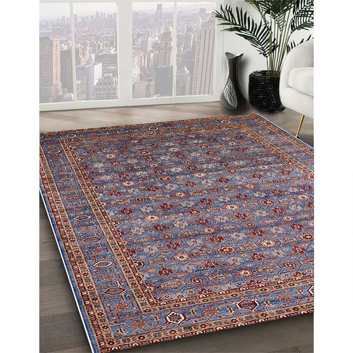 Machine Washable Industrial Modern Chestnut Brown Rug in a Family Room, wshurb2294