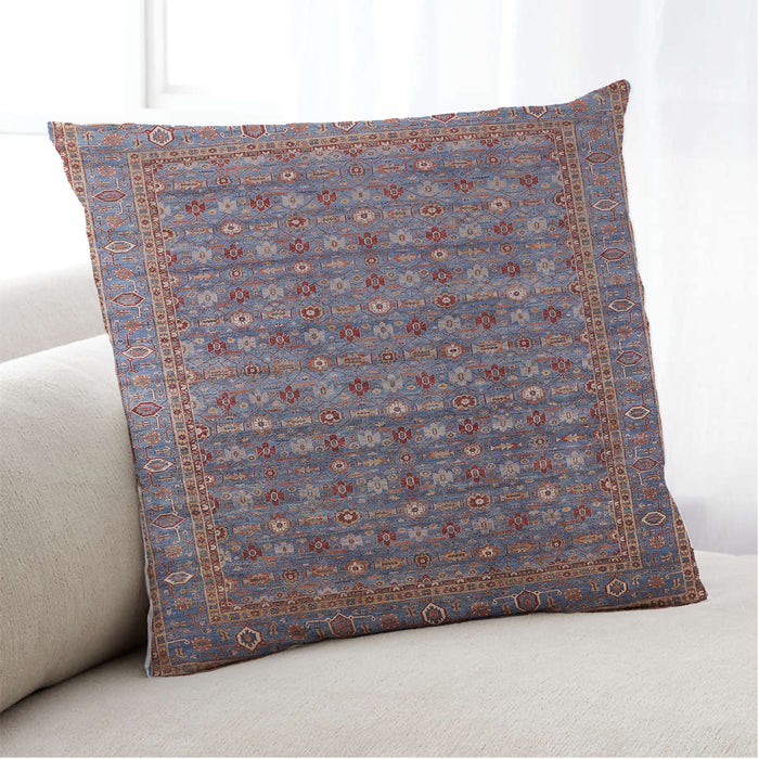 Lifestyle Image of Mid-Century Modern Urban Square Chestnut Brown Throw Pillow, 18 inch by 18 inch, pwurb2294