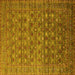 Square Machine Washable Oriental Yellow Traditional Rug, wshurb2294yw