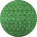 Round Oriental Emerald Green Traditional Rug, urb2294emgrn