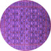 Round Machine Washable Oriental Purple Traditional Area Rugs, wshurb2294pur