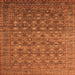 Square Machine Washable Oriental Orange Traditional Area Rugs, wshurb2294org