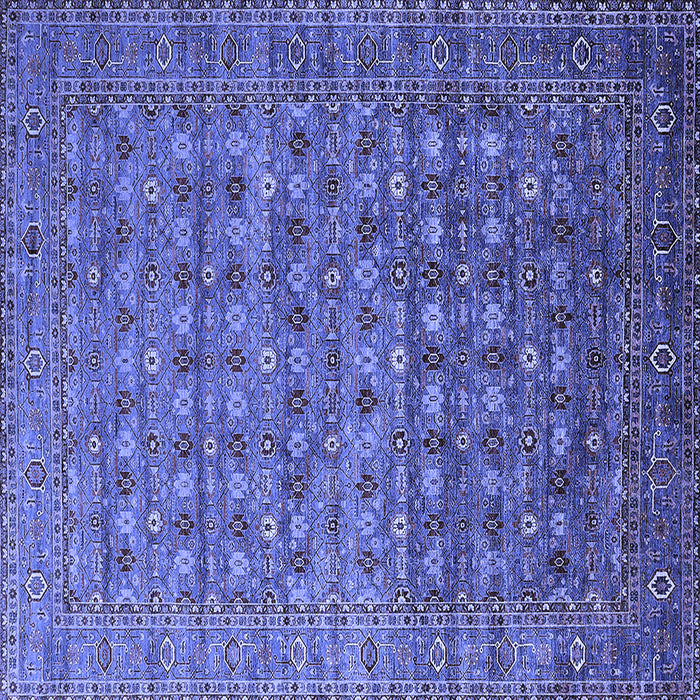 Square Machine Washable Oriental Blue Traditional Rug, wshurb2294blu