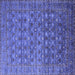 Square Machine Washable Oriental Blue Traditional Rug, wshurb2294blu