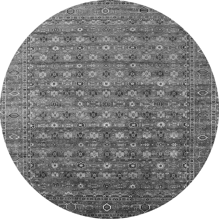 Round Oriental Gray Traditional Rug, urb2294gry