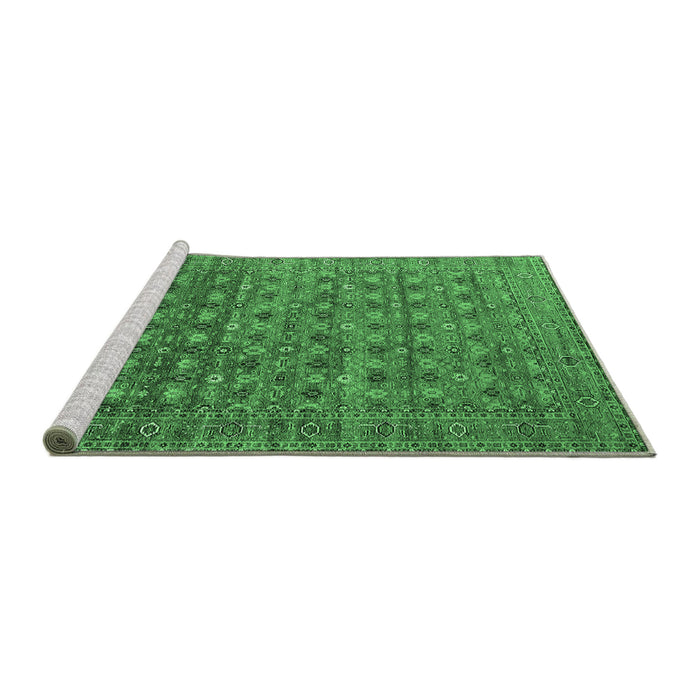 Sideview of Machine Washable Oriental Emerald Green Traditional Area Rugs, wshurb2294emgrn