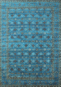 Oriental Light Blue Traditional Rug, urb2294lblu