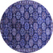 Round Oriental Blue Industrial Rug, urb2295blu