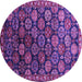 Round Oriental Purple Industrial Rug, urb2295pur